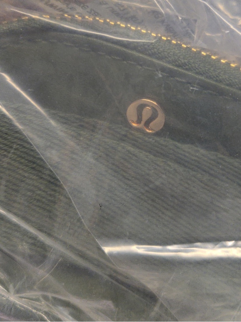 Lululemon athletica Dual Pouch Wristlet green bag purse gym keychain leather - Picture 3 of 3